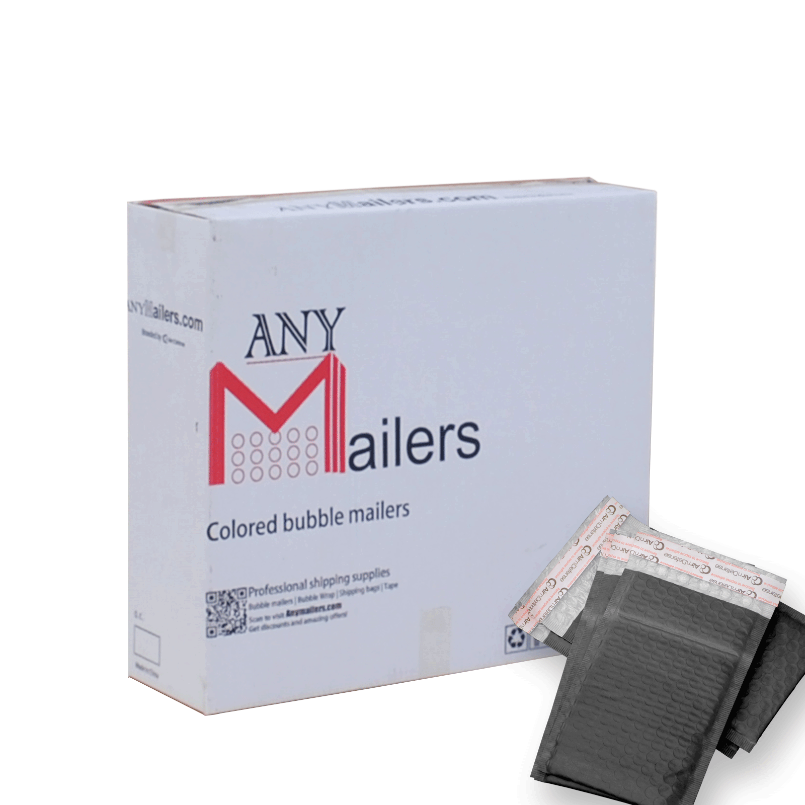 AirnDefense #000 4x8" Colored Poly Bubble Mailers Shipping Padded Envelopes